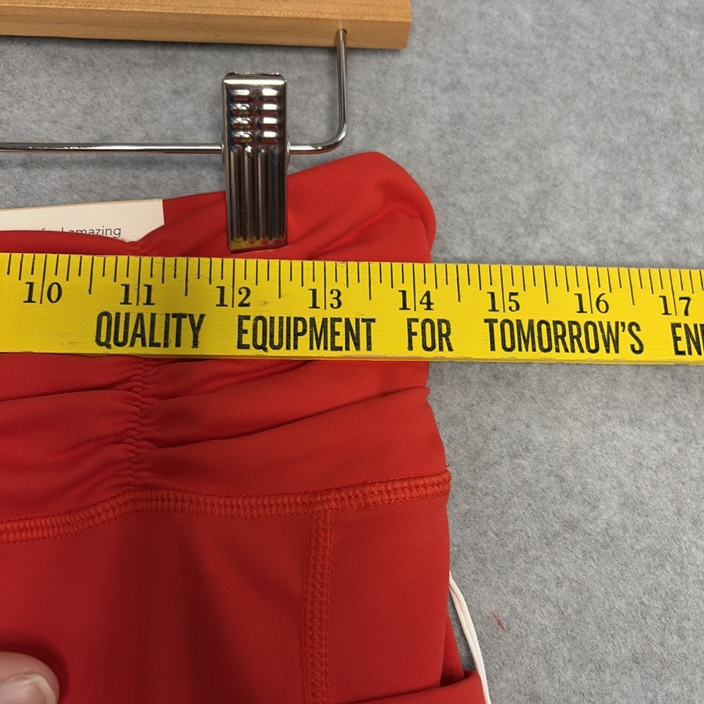 Blogilates Ruched Waist Leggings in Red High Waisted Side Pockets - XL - Picture 5 of 9